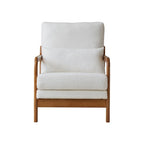 Fauteuil d'appoint moderne en tissu Teddy, fauteuil avec cadre en bois pour le salon