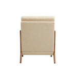 Fauteuil d'appoint moderne en tissu Teddy, fauteuil avec cadre en bois pour le salon