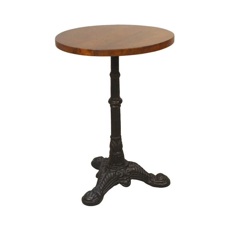 Table d'appoint ronde 28 en bois massif et fer noir et marron - 28