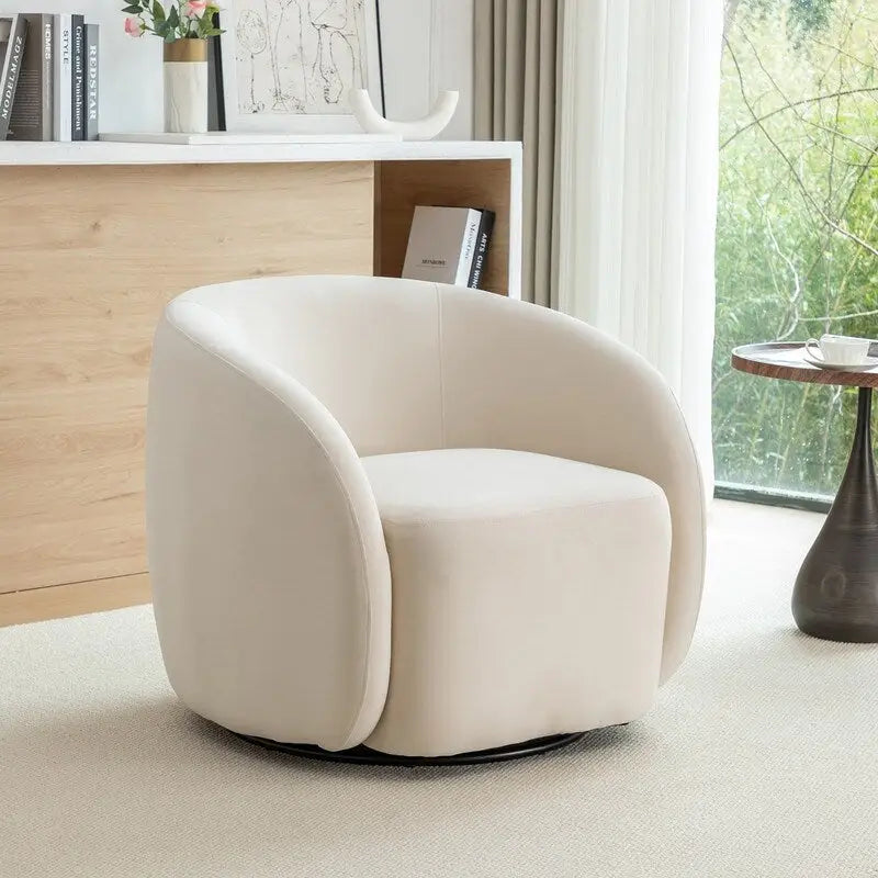 Fauteuil d'appoint pivotant à 360° en velours style glamour moderne