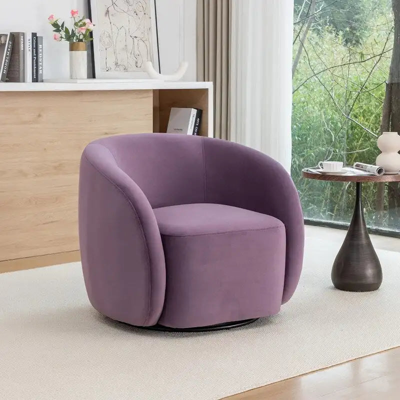 Fauteuil d'appoint pivotant à 360° en velours style glamour moderne