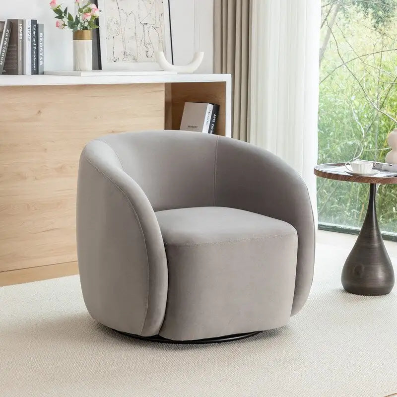 Fauteuil d'appoint pivotant à 360° en velours style glamour moderne