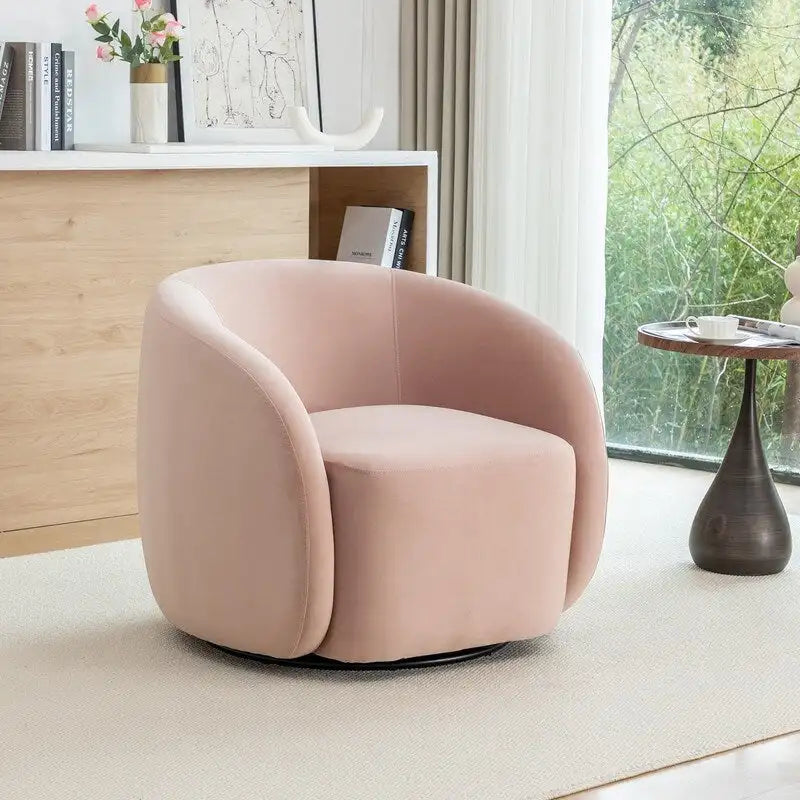 Fauteuil d'appoint pivotant à 360° en velours style glamour moderne