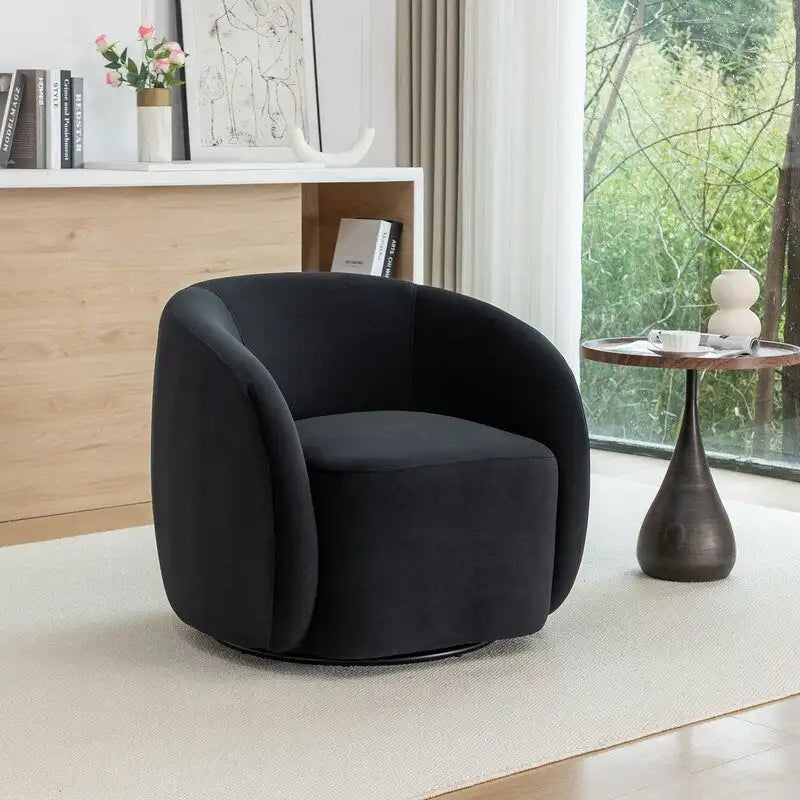 Fauteuil d'appoint pivotant à 360° en velours style glamour moderne