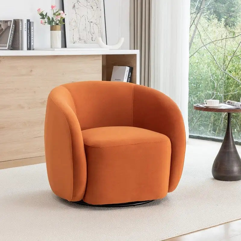 Fauteuil d'appoint pivotant à 360° en velours style glamour moderne