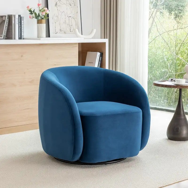 Fauteuil d'appoint pivotant à 360° en velours style glamour moderne
