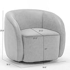 Fauteuil d'appoint pivotant à 360° en velours style glamour moderne