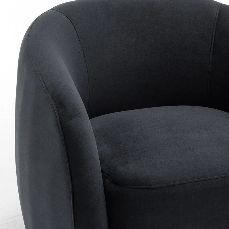 Fauteuil d'appoint pivotant à 360° en velours style glamour moderne
