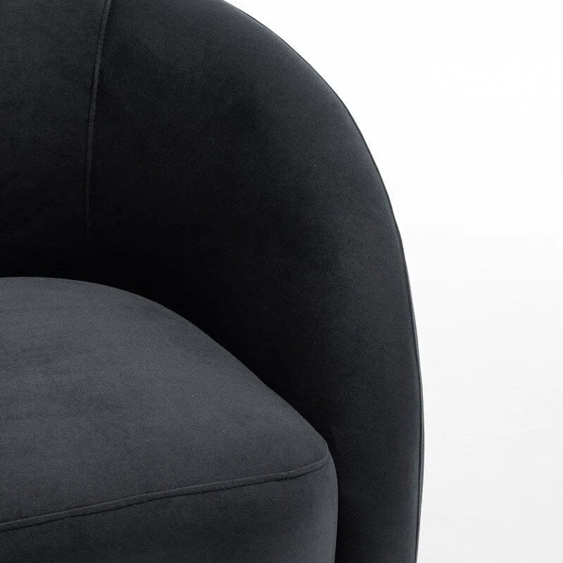 Fauteuil d'appoint pivotant à 360° en velours style glamour moderne