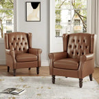 Lot de 2 chaises d'appoint capitonnées en similicuir végétalien