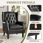 Lot de 2 chaises d'appoint capitonnées en similicuir végétalien