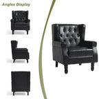 Lot de 2 chaises d'appoint capitonnées en similicuir végétalien