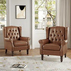 Lot de 2 chaises d'appoint capitonnées en similicuir végétalien