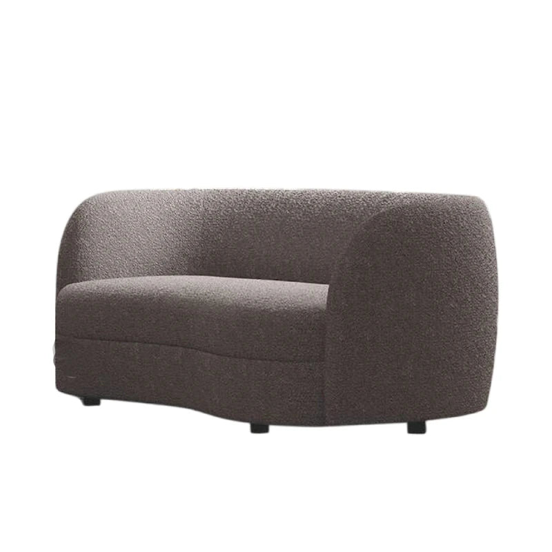 Causeuse, 64 pouces, Boucle gris anthracite, Forme incurvée en rognon