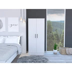 19.7 Armoire double moderne avec deux étagères et un tiroir pour chambre à coucher