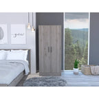19.7 Armoire double moderne avec deux étagères et un tiroir pour chambre à coucher
