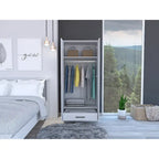 19.7 Armoire double moderne avec deux étagères et un tiroir pour chambre à coucher