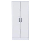 19.7 Armoire double moderne avec deux étagères et un tiroir pour chambre à coucher