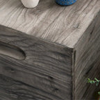 Table d'appoint caisse en bois carrée rustique Hagen