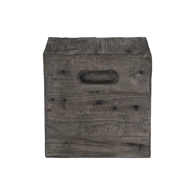Table d'appoint caisse en bois carrée rustique Hagen