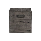 Table d'appoint caisse en bois carrée rustique Hagen