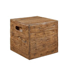 Table d'appoint caisse en bois carrée rustique Hagen