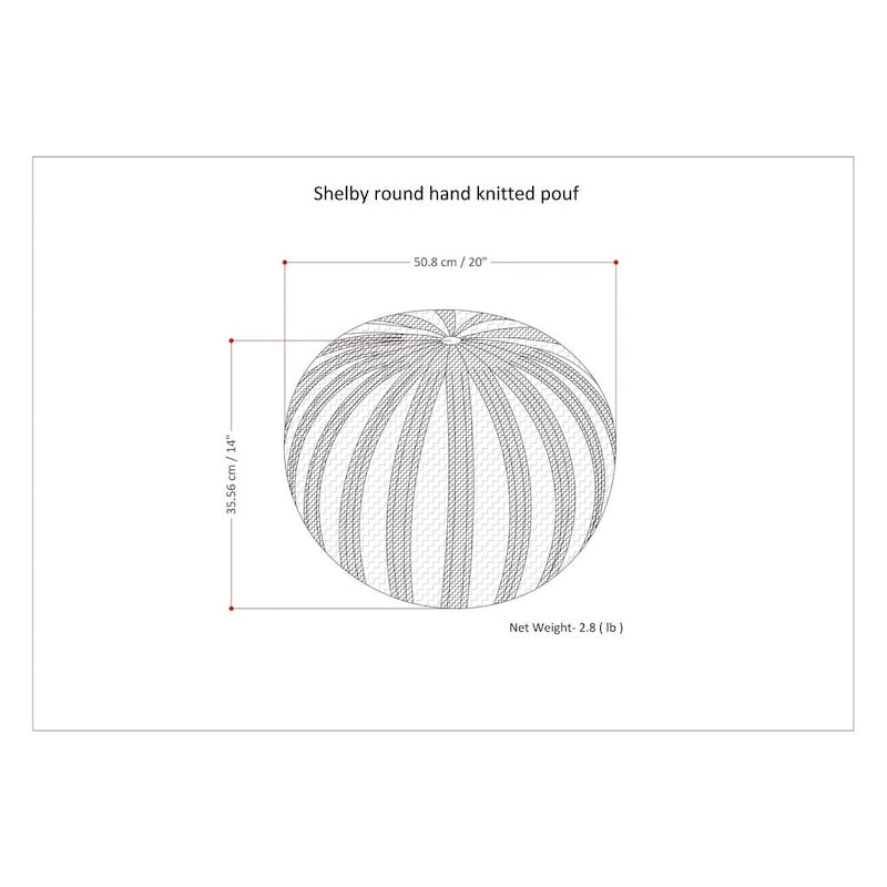 Pouf rond tricoté main Grandville Boho