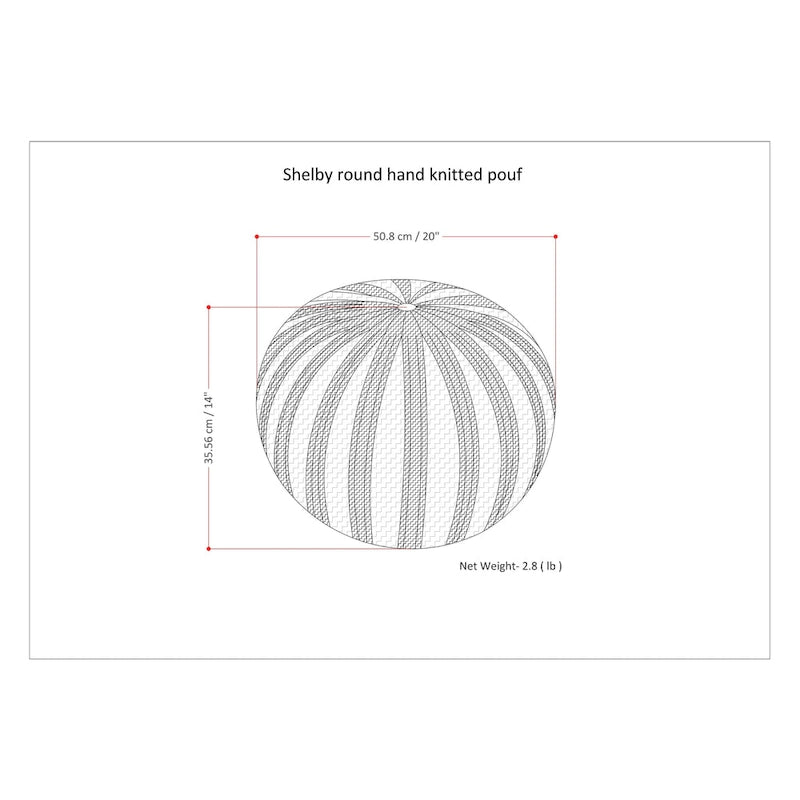 Pouf rond tricoté main Grandville Boho