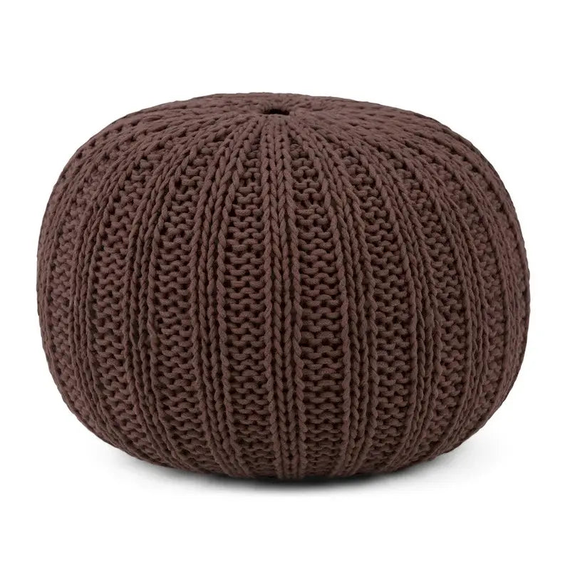 Pouf rond tricoté main Grandville Boho