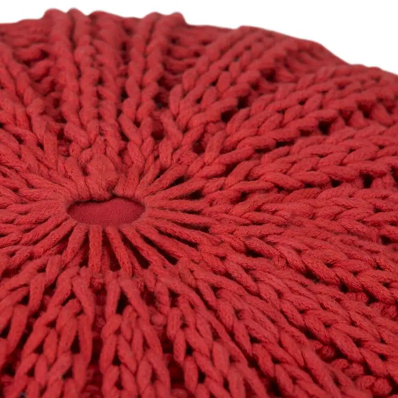 Pouf rond tricoté main Grandville Boho