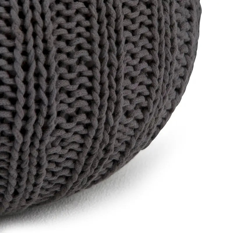 Pouf rond tricoté main Grandville Boho