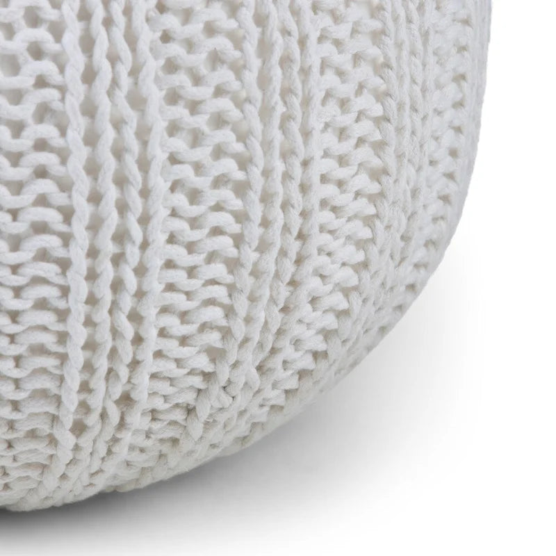 Pouf rond tricoté main Grandville Boho
