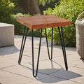 Table d'appoint en bois avec pieds en fer