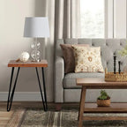 Table d'appoint en bois avec pieds en fer