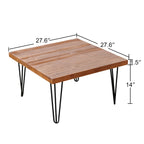 Table d'appoint en bois avec pieds en fer