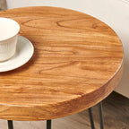 Table d'appoint en bois avec pieds en fer