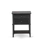 Ensemble de chambre à coucher King 2 pièces avec lit et table de chevet brossée en fil de fer noir - Cuir PU marron foncé et pieds noirs (option de taille de lit)