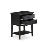 Ensemble de chambre à coucher King 2 pièces avec lit et table de chevet brossée en fil de fer noir - Cuir PU marron foncé et pieds noirs (option de taille de lit)