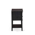 Ensemble de chambre à coucher King 2 pièces avec lit et table de chevet brossée en fil de fer noir - Cuir PU marron foncé et pieds noirs (option de taille de lit)