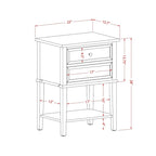 Ensemble de chambre à coucher King 2 pièces avec lit et table de chevet brossée en fil de fer noir - Cuir PU marron foncé et pieds noirs (option de taille de lit)