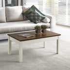 Table basse en bois blanc vieilli