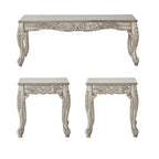 Ensemble de canapé et de causeuse San Marino en tissu bicolore avec cadre en bois et 3 tables, couleur ébène