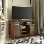 Meuble TV de transition en bois massif de 54 pouces de large Halifax - 54 L x 18,9 P x 31,9 H