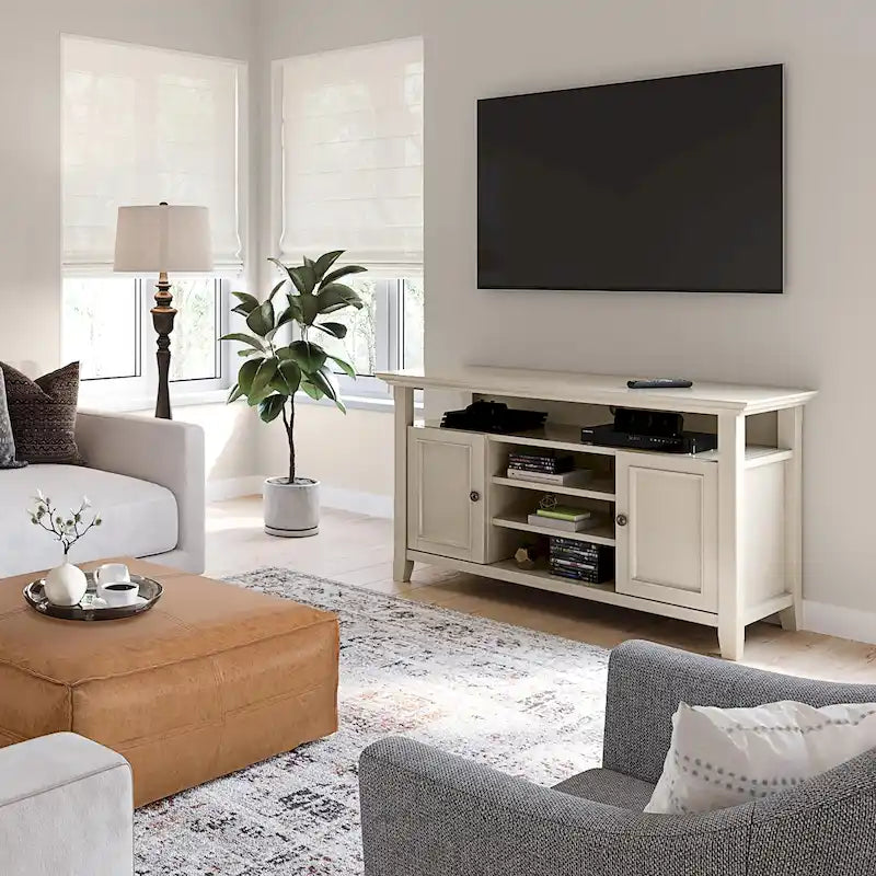 Meuble TV de transition en bois massif de 54 pouces de large Halifax - 54 L x 18,9 P x 31,9 H