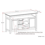Meuble TV de transition en bois massif de 54 pouces de large Halifax - 54 L x 18,9 P x 31,9 H