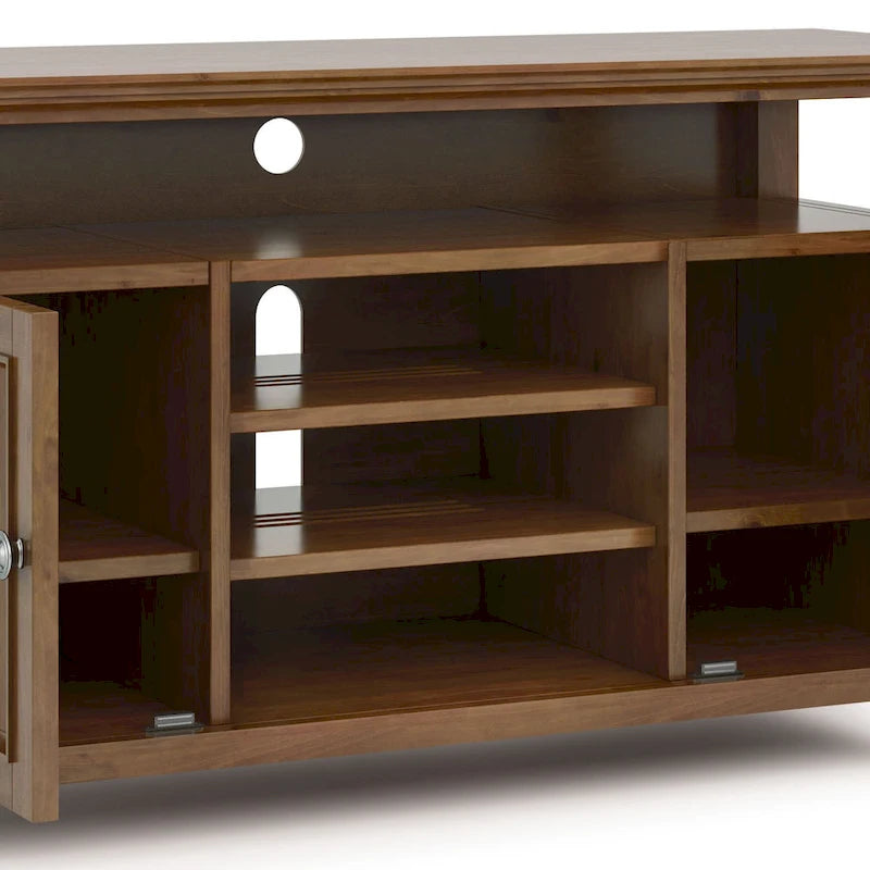 Meuble TV de transition en bois massif de 54 pouces de large Halifax - 54 L x 18,9 P x 31,9 H