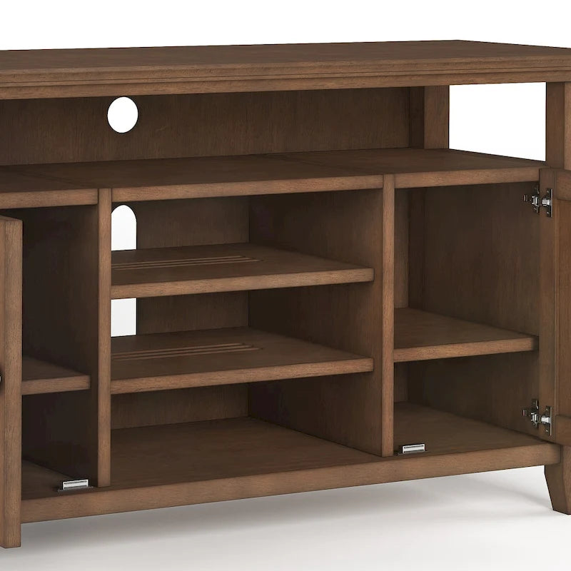 Meuble TV de transition en bois massif de 54 pouces de large Halifax - 54 L x 18,9 P x 31,9 H