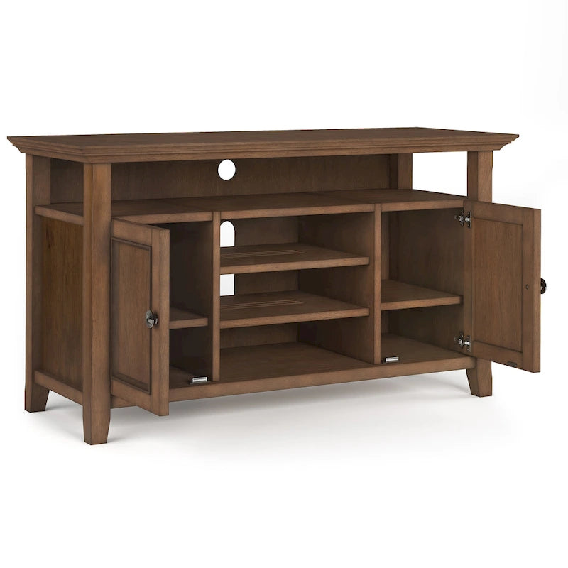 Meuble TV de transition en bois massif de 54 pouces de large Halifax - 54 L x 18,9 P x 31,9 H