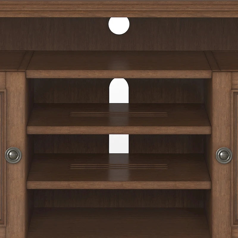 Meuble TV de transition en bois massif de 54 pouces de large Halifax - 54 L x 18,9 P x 31,9 H