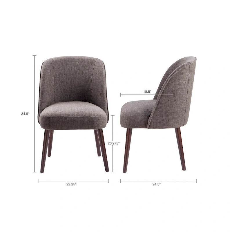 Chaise de salle à manger à dossier arrondi Larkin - 22,25l x 24,5p x 34,6h